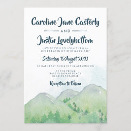 Invitación Boda acuarela de Misty Mountains