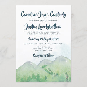 Invitación Boda acuarela de Misty Mountains