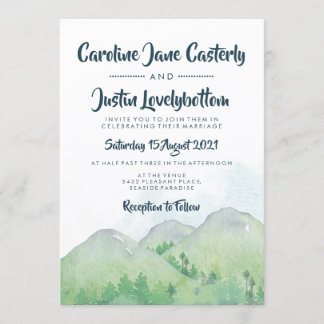 Invitación Boda acuarela de Misty Mountains