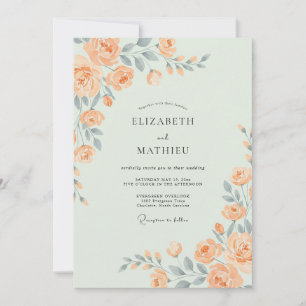 Invitación Boda acuarela de pizarra albaricoque