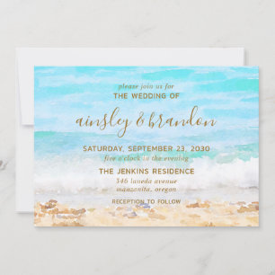 Invitación Boda acuarela de playa