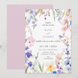 Invitación Boda acuarela de primavera floral