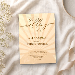 Invitación Boda Acuarela de Puesta de Sol Moderna