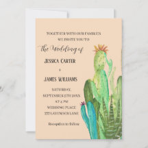 Boda acuarela desierto cactus terracota México