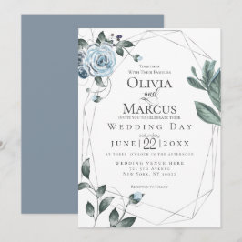 Invitación BODA | Acuarela Dusty Floral Azul