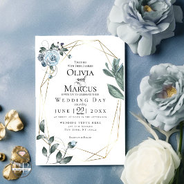 Invitación BODA | Acuarela Dusty Floral Azul