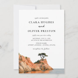 Invitación Boda acuarela en la costa de Big Sur Cypress Headl