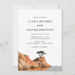 Invitación Boda acuarela en la costa de Big Sur Cypress Headl