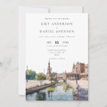 Boda Acuarela en Sevilla España Código QR