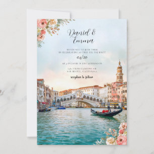 Invitación Boda acuarela en Venecia Italia