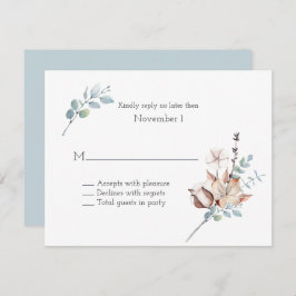Invitación Boda acuarela floral y folclórica de invierno RSVP