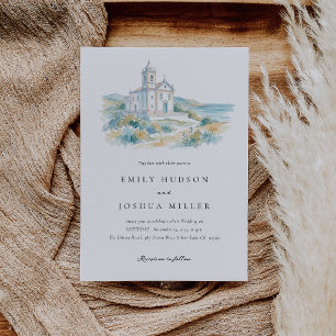 Invitación Boda acuarela Iglesia Católica