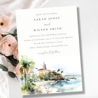 Boda acuarela paisaje San Juan Puerto Rico