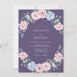Invitación Boda acuarela rosa amatista