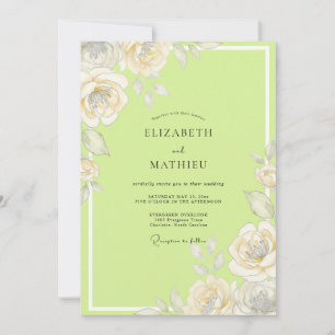 Invitación Boda acuarela rosa chartreuse