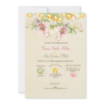 Boda acuarela todo en uno rosa verde amarillo