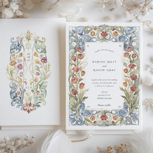 Invitación Boda acuarela Tulip Art Nouveau