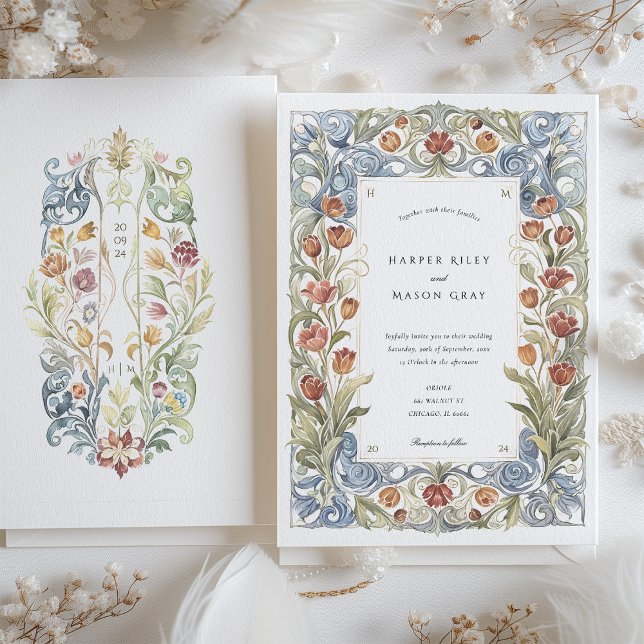 Invitación Boda acuarela Tulip Art Nouveau (Subido por el creador)