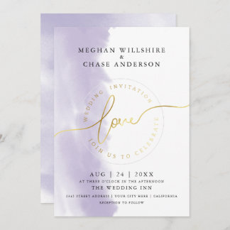 Invitación BODA | Acuarela Violeta Lilac