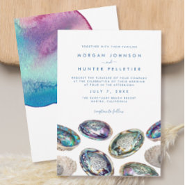Invitación Boda acuática colorida de la cubierta de Abalone