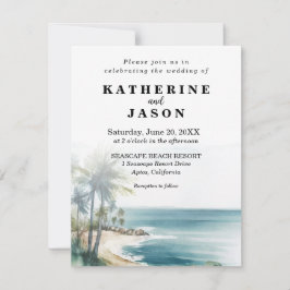 Invitación Boda acuático Aptos Beach de Santa Cruz
