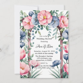 Invitación Boda acuático Arco Flor rosa y azul