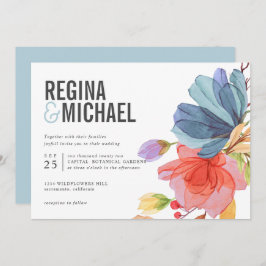 Invitación Boda acuático audaz y moderno
