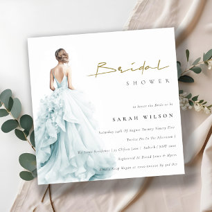 Invitación Boda acuático azul Aqua Blue Watercolor Ducha de n