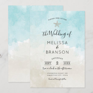Invitación Boda acuático de Starfish Beach