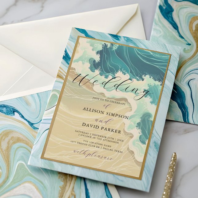 Invitación Boda acuático de veraneo costero Ocean Beach (Subido por el creador)