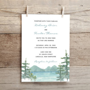 Invitación Boda acuático sobre el tema de los lagos de montañ