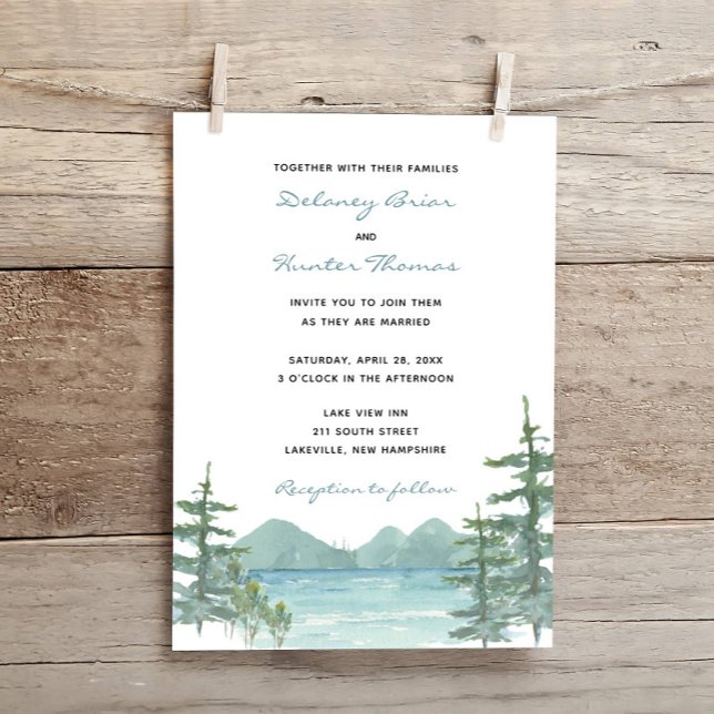 Invitación Boda acuático sobre el tema de los lagos de montañ (Subido por el creador)