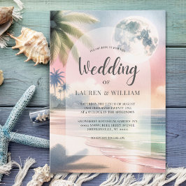 Invitación Boda acuático tropical de palmeras de playa
