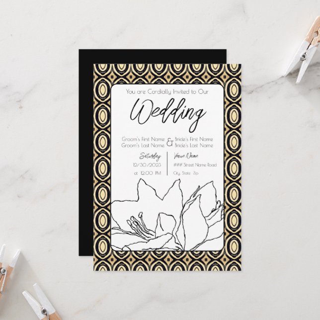 Invitación Boda africano (Anverso/Reverso In Situ)