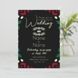 Invitación Boda africano de la tribu verde rojo