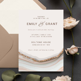 Invitación Boda Agate de Mármol Natural