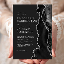 Boda Agate de Plata Negra