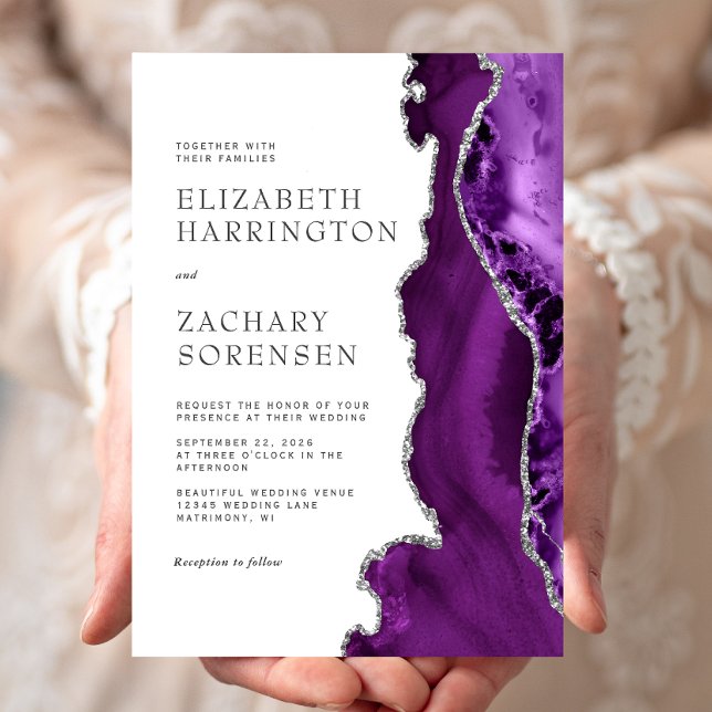 Invitación Boda Agate Purple Silver (Subido por el creador)