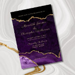 Invitación Boda Agate Purpurina de Purple Elegance Gold<br><div class="desc">Mármol morado agate con la elegante Invitación de Boda de Purpurina Dorado. Creado por Bodas © Lesruba.</div>