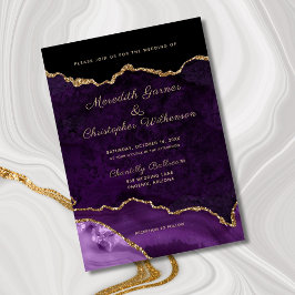 Invitación Boda Agate Purpurina de Purple Elegance Gold