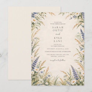Invitación Boda al aire libre con flores silvestres de jardín