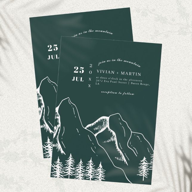 Invitación Boda al aire libre de árbol de pino de las montaña (Subido por el creador)