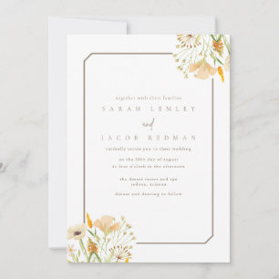 Invitación Boda al aire libre de flores silvestres simples