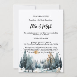 Invitación Boda al aire libre de la selva invernal rusa