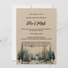 Invitación Boda al aire libre de la selva invernal rusa