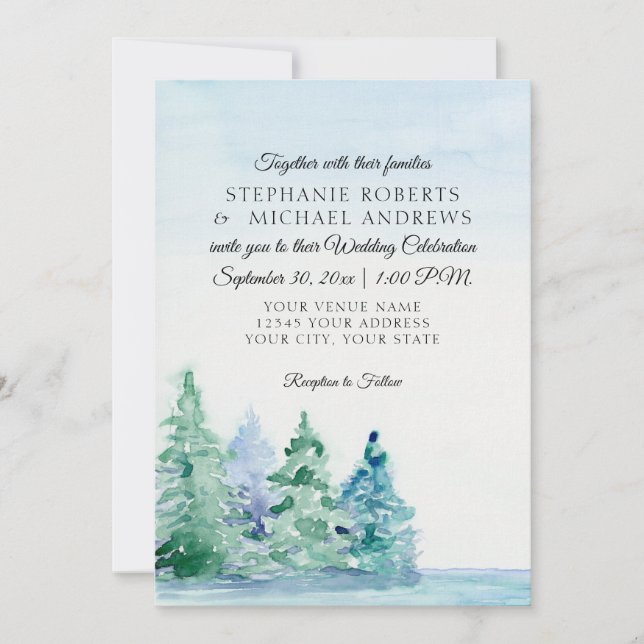 Invitación Boda al aire libre de los pinos altos de la (Anverso)