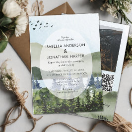 Invitación Boda al aire libre de Mountain Lake Forest Photo Q