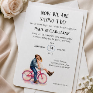 Invitación Boda al aire libre de pareja romántica casual mode