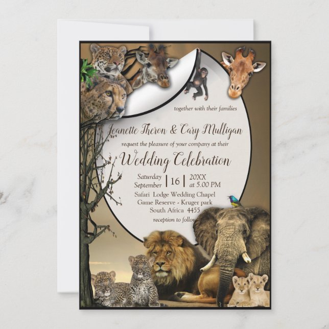 Invitación Boda al aire libre de Safari (Anverso)