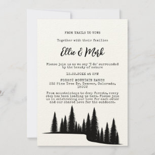 Invitación Boda al aire libre de selva de pino rústico